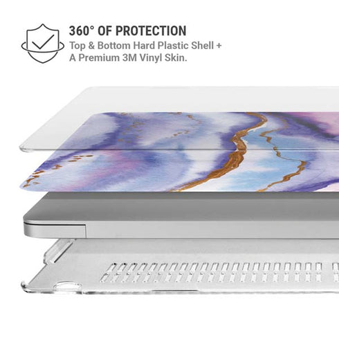 Blue Violet Watercolor Geode MacBook Air 15in (2023-2025) Case plus Skin
